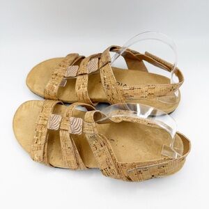 Vionic Amber Flat Sandal Tan Cork Size 10‎